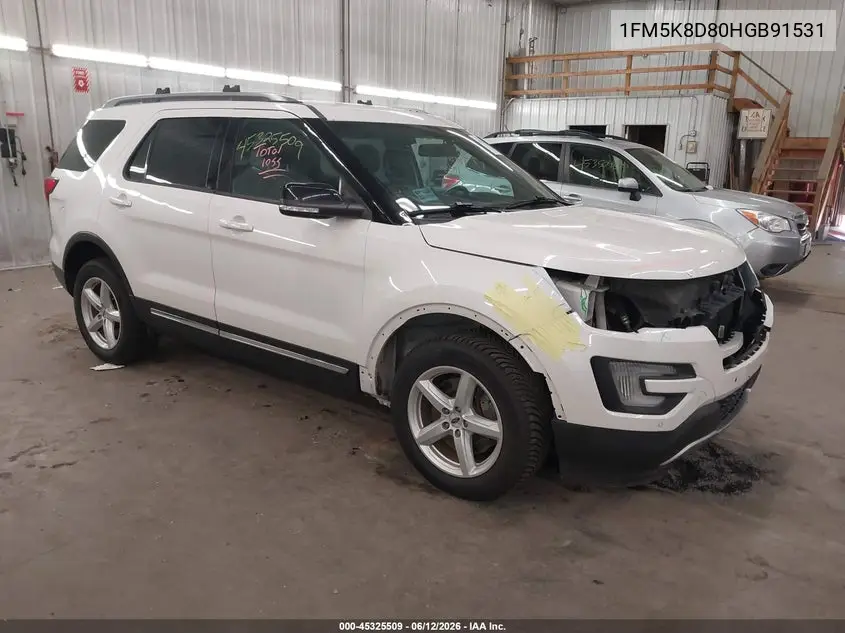 2017 Ford Explorer Xlt VIN: 1FM5K8D80HGB91531 Lot: 45325509