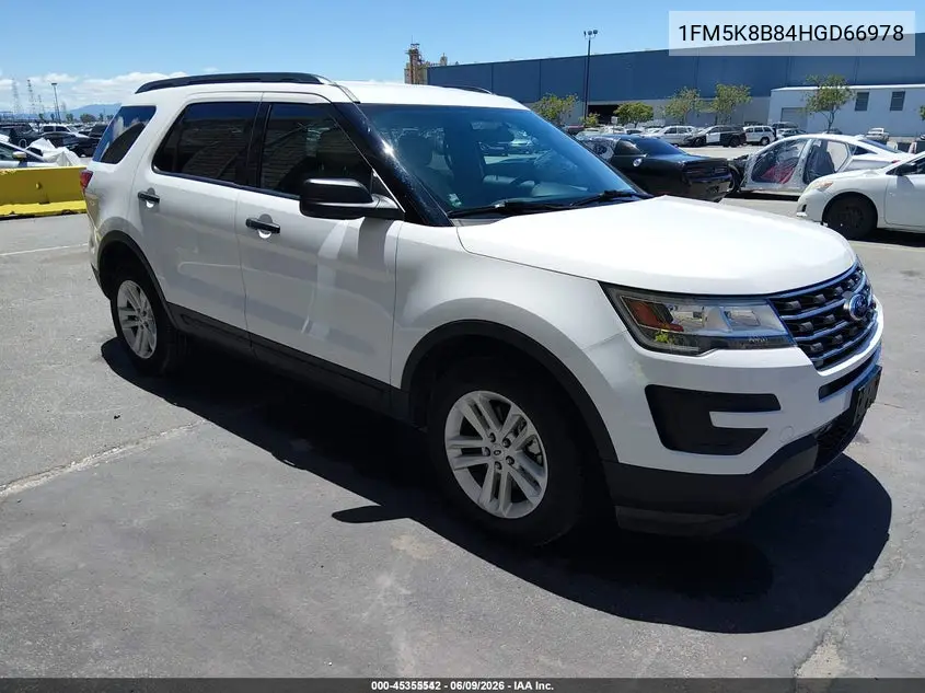 2017 Ford Explorer VIN: 1FM5K8B84HGD66978 Lot: 45355542