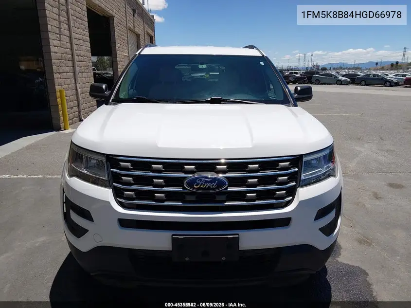2017 Ford Explorer VIN: 1FM5K8B84HGD66978 Lot: 45355542