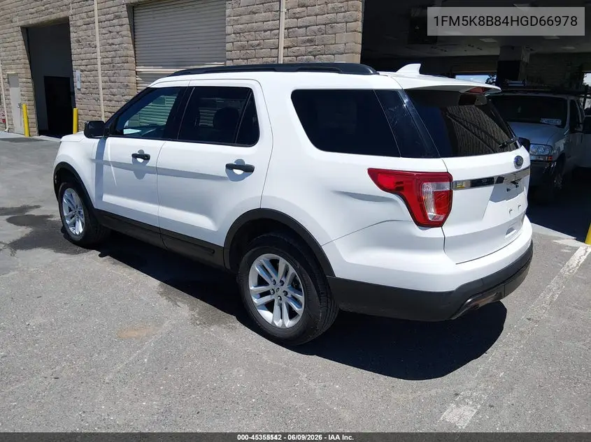 2017 Ford Explorer VIN: 1FM5K8B84HGD66978 Lot: 45355542
