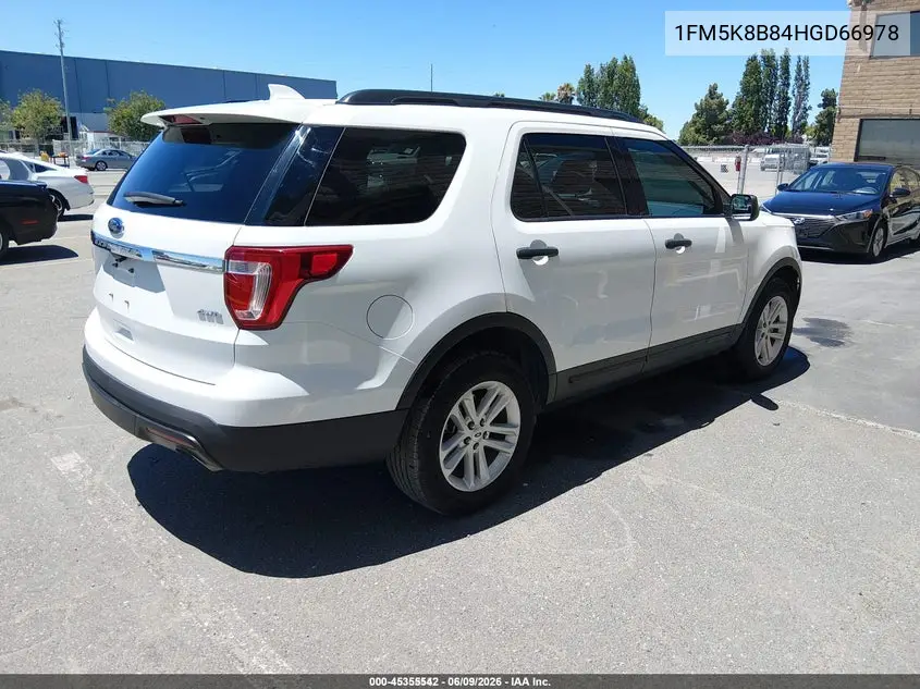 2017 Ford Explorer VIN: 1FM5K8B84HGD66978 Lot: 45355542