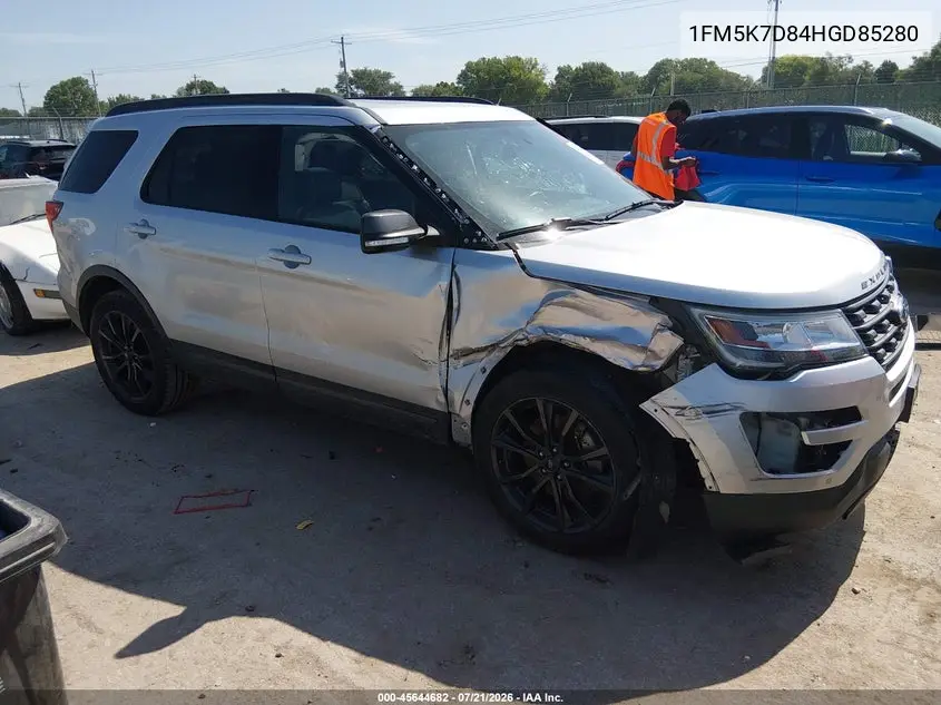 2017 Ford Explorer Xlt VIN: 1FM5K7D84HGD85280 Lot: 45644682
