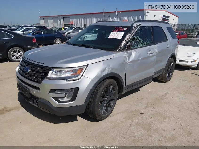 2017 Ford Explorer Xlt VIN: 1FM5K7D84HGD85280 Lot: 45644682
