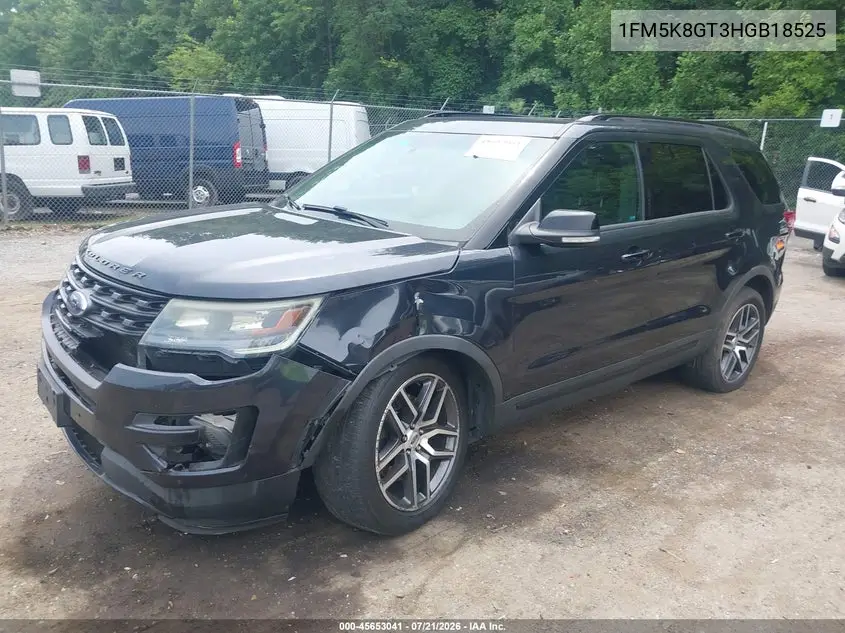 2017 Ford Explorer Sport VIN: 1FM5K8GT3HGB18525 Lot: 45653041