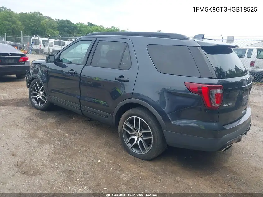 2017 Ford Explorer Sport VIN: 1FM5K8GT3HGB18525 Lot: 45653041