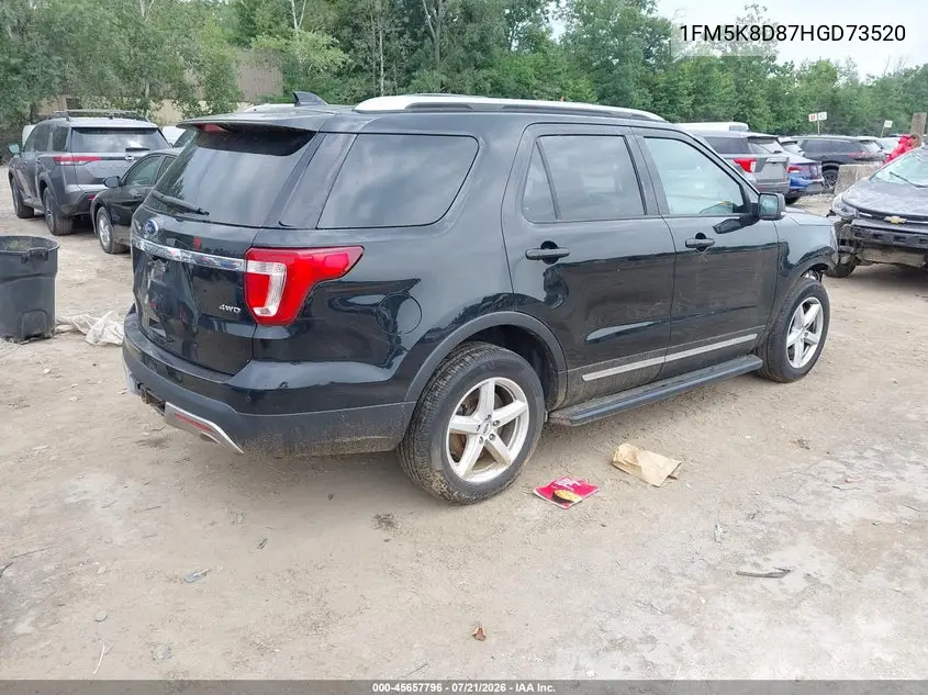 2017 Ford Explorer Xlt VIN: 1FM5K8D87HGD73520 Lot: 45657796