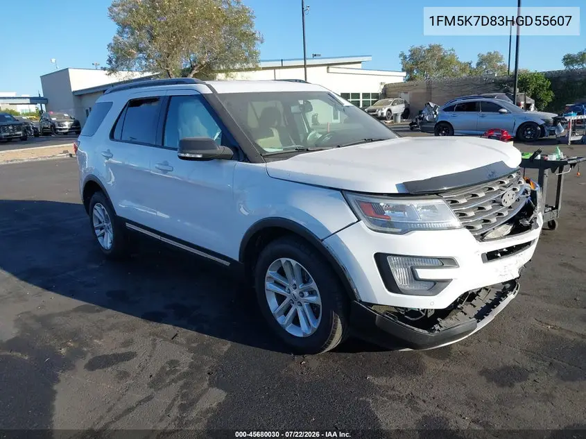 2017 Ford Explorer Xlt VIN: 1FM5K7D83HGD55607 Lot: 45680030