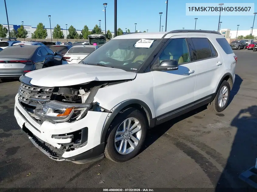 2017 Ford Explorer Xlt VIN: 1FM5K7D83HGD55607 Lot: 45680030