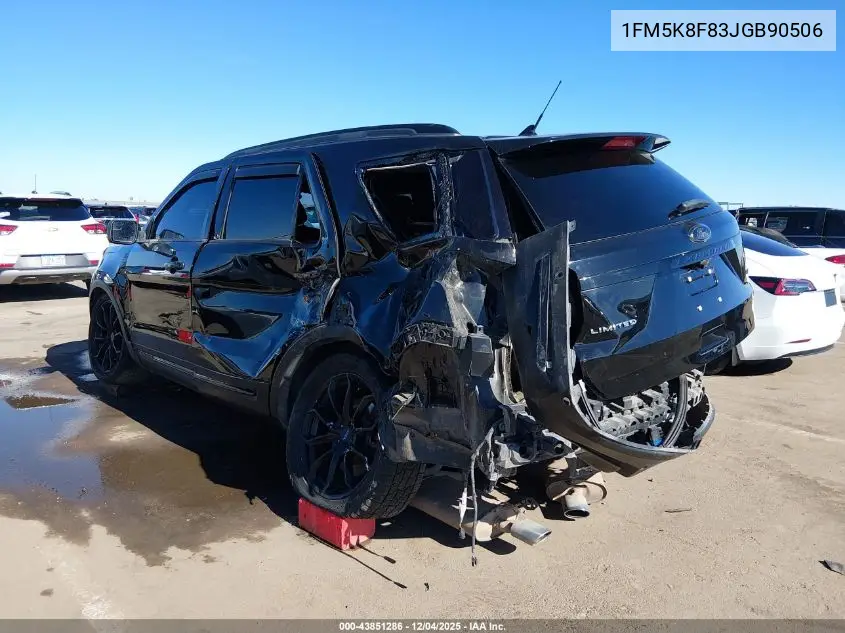 1FM5K8F83JGB90506 2018 Ford Explorer Limited