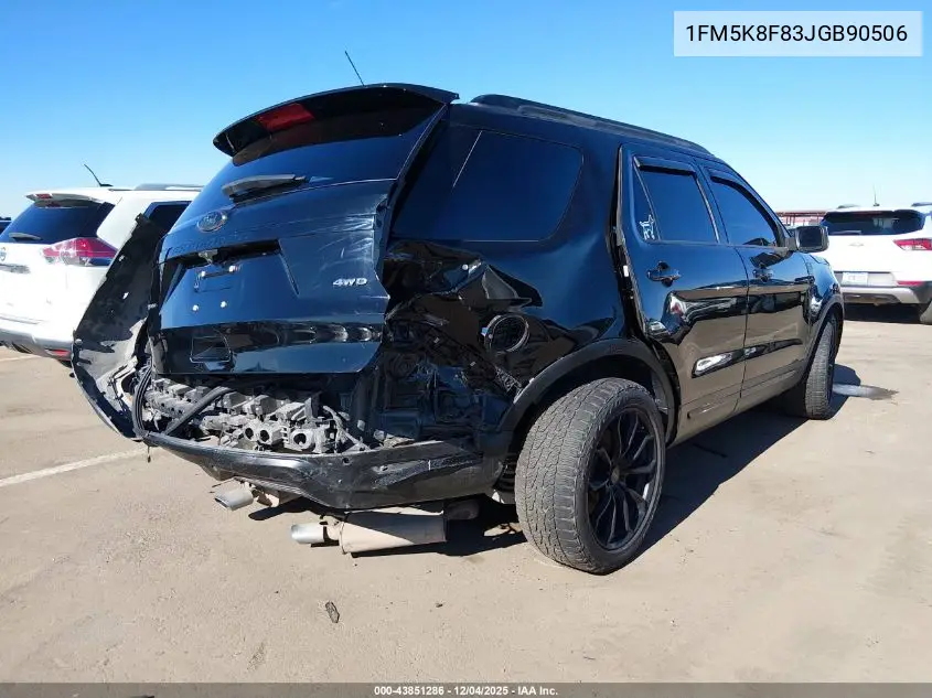 1FM5K8F83JGB90506 2018 Ford Explorer Limited
