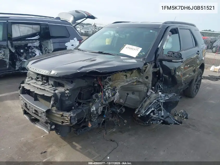 1FM5K7DH6JGB51521 2018 Ford Explorer Xlt