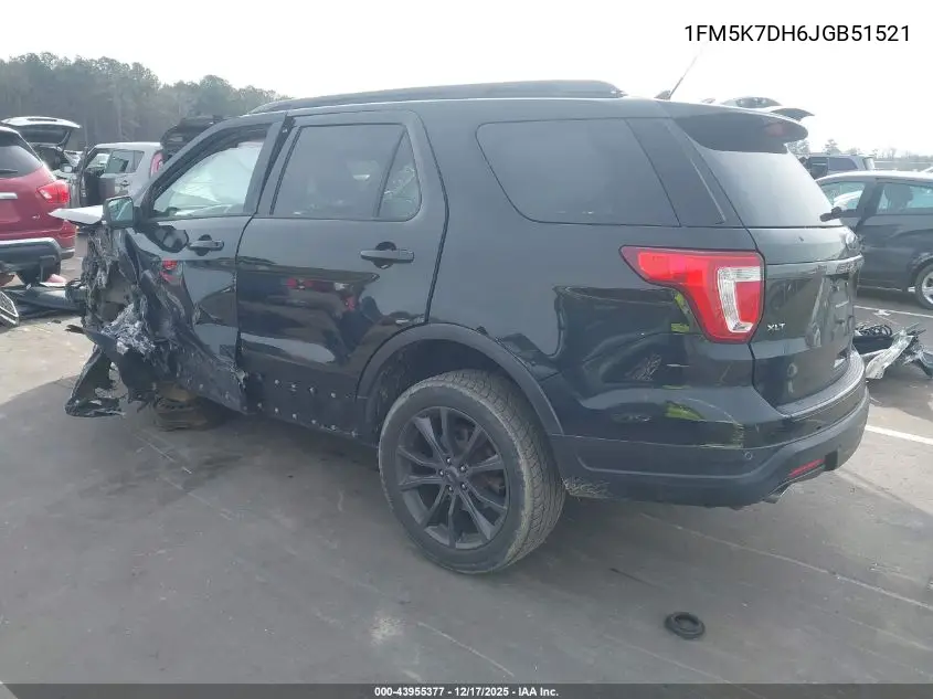 1FM5K7DH6JGB51521 2018 Ford Explorer Xlt