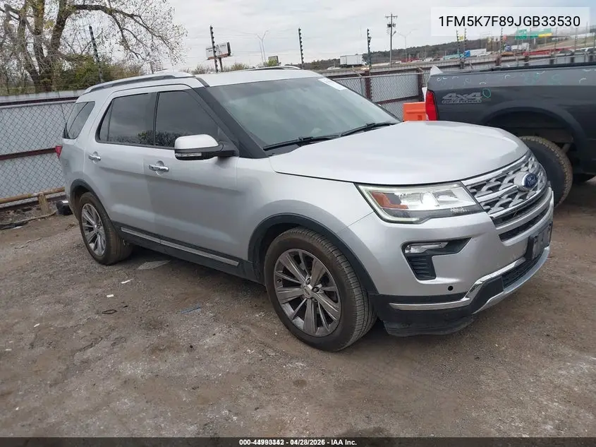 1FM5K7F89JGB33530 2018 Ford Explorer Limited