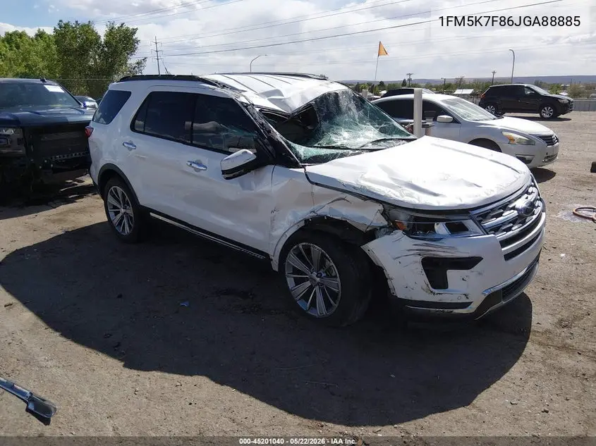 2018 Ford Explorer Limited VIN: 1FM5K7F86JGA88885 Lot: 45201040