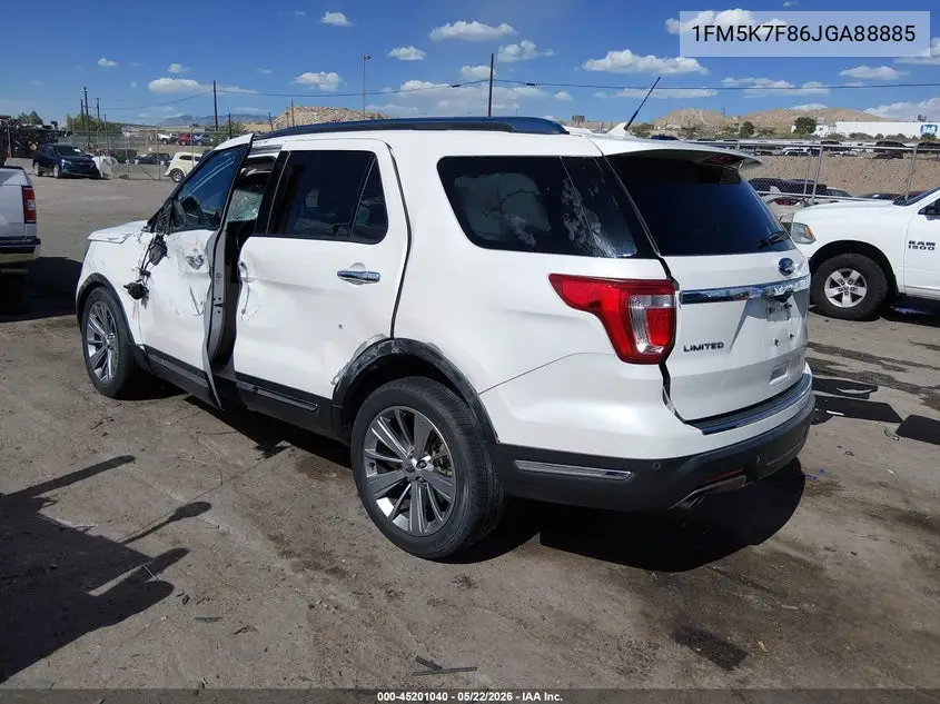 2018 Ford Explorer Limited VIN: 1FM5K7F86JGA88885 Lot: 45201040