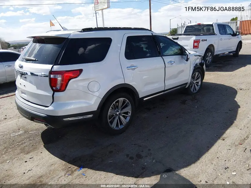 2018 Ford Explorer Limited VIN: 1FM5K7F86JGA88885 Lot: 45201040