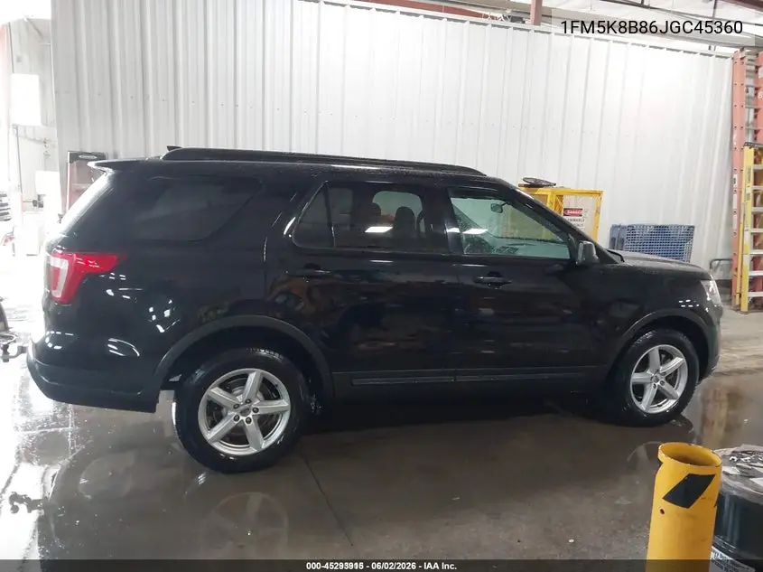 2018 Ford Explorer VIN: 1FM5K8B86JGC45360 Lot: 45293915