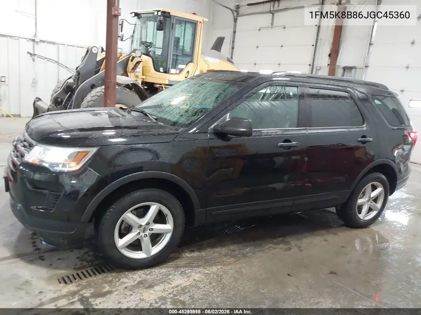 2018 Ford Explorer VIN: 1FM5K8B86JGC45360 Lot: 45293915