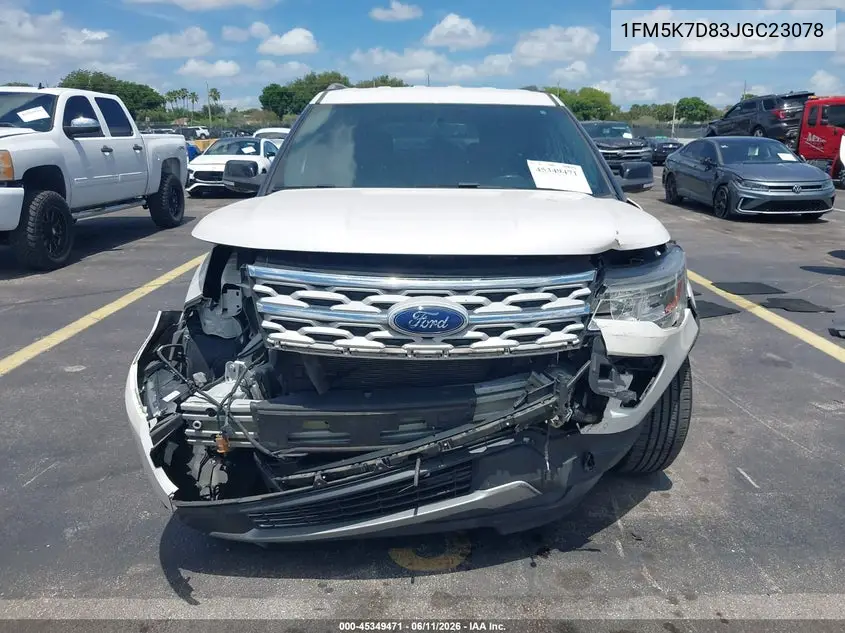 2018 Ford Explorer Xlt VIN: 1FM5K7D83JGC23078 Lot: 45349471