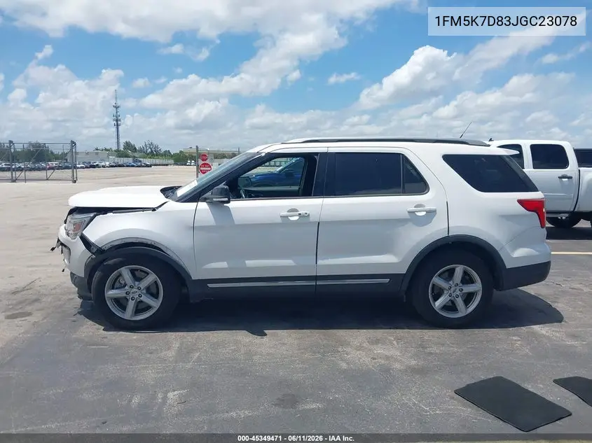 2018 Ford Explorer Xlt VIN: 1FM5K7D83JGC23078 Lot: 45349471