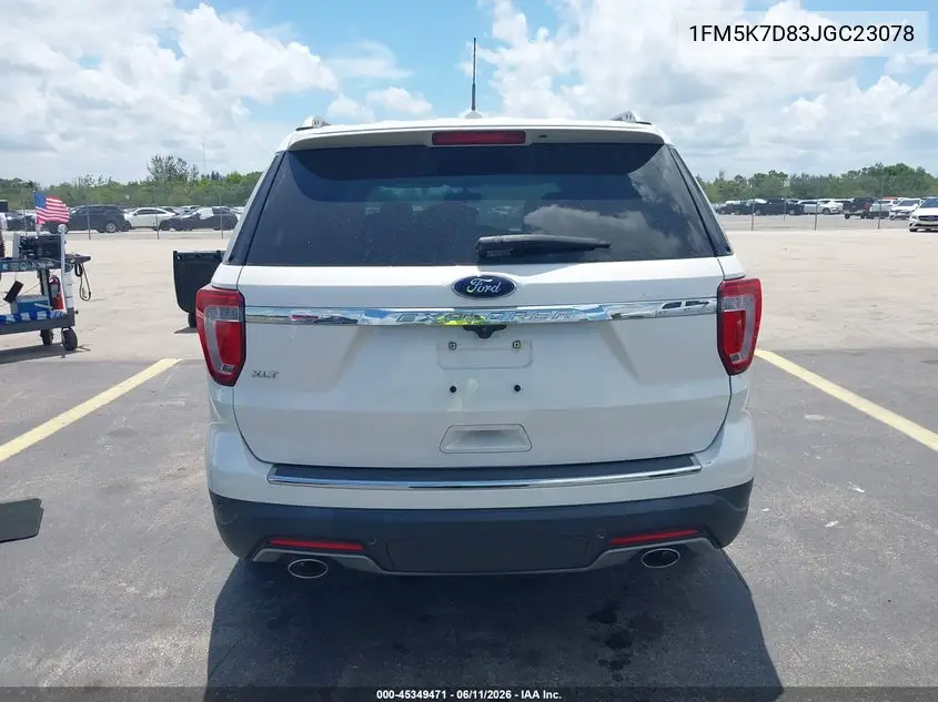 2018 Ford Explorer Xlt VIN: 1FM5K7D83JGC23078 Lot: 45349471