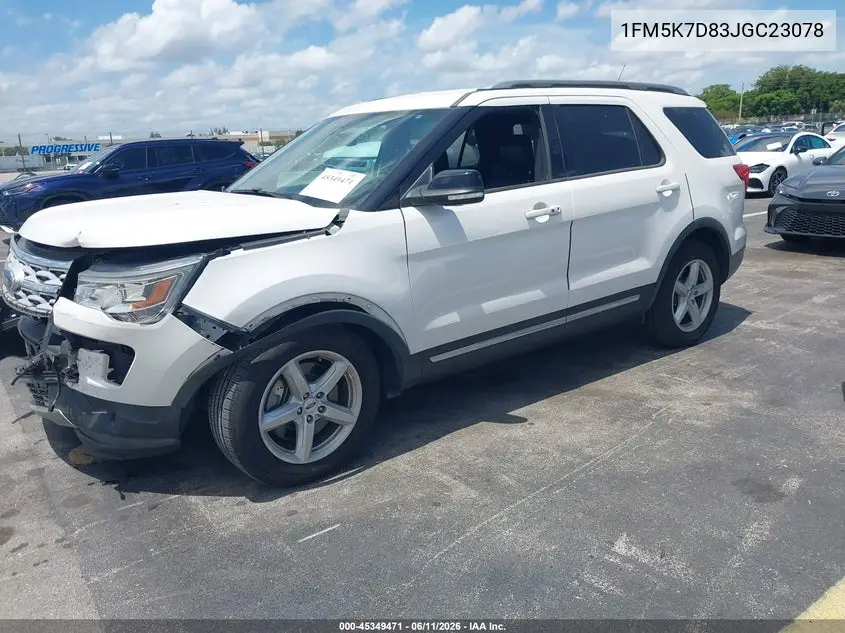 2018 Ford Explorer Xlt VIN: 1FM5K7D83JGC23078 Lot: 45349471