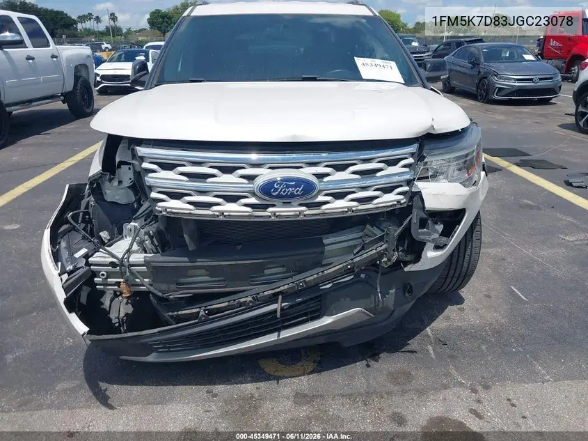 2018 Ford Explorer Xlt VIN: 1FM5K7D83JGC23078 Lot: 45349471