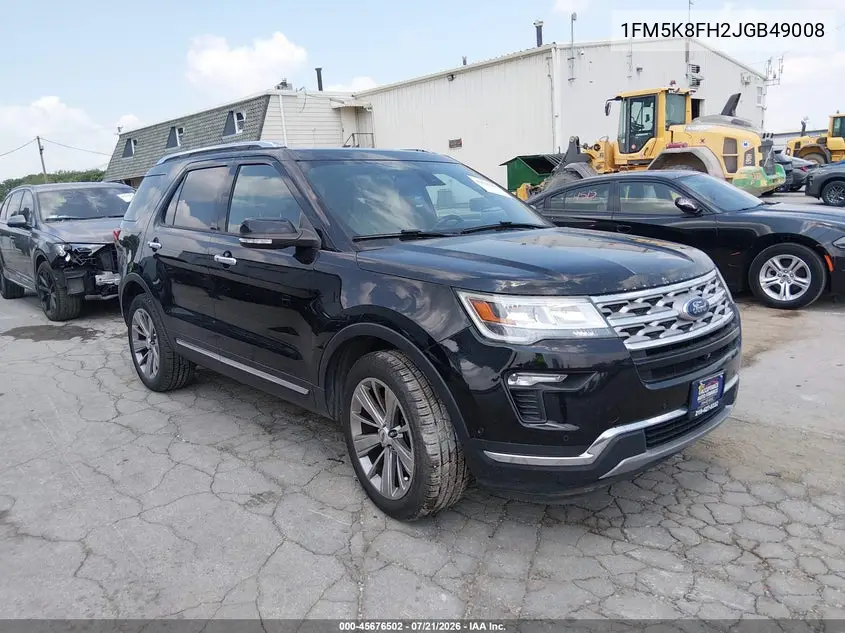 2018 Ford Explorer Limited VIN: 1FM5K8FH2JGB49008 Lot: 45676502