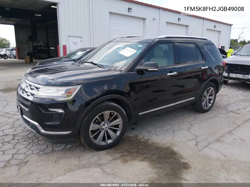 2018 Ford Explorer Limited VIN: 1FM5K8FH2JGB49008 Lot: 45676502