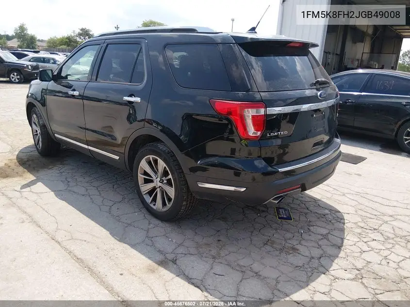 2018 Ford Explorer Limited VIN: 1FM5K8FH2JGB49008 Lot: 45676502