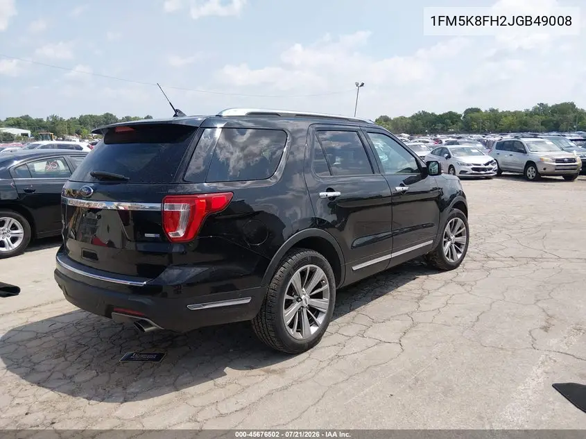 2018 Ford Explorer Limited VIN: 1FM5K8FH2JGB49008 Lot: 45676502