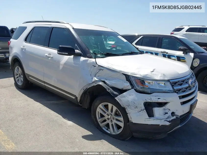 2018 Ford Explorer Xlt VIN: 1FM5K8D85JGB02445 Lot: 45680384