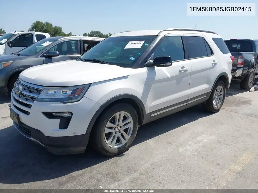2018 Ford Explorer Xlt VIN: 1FM5K8D85JGB02445 Lot: 45680384