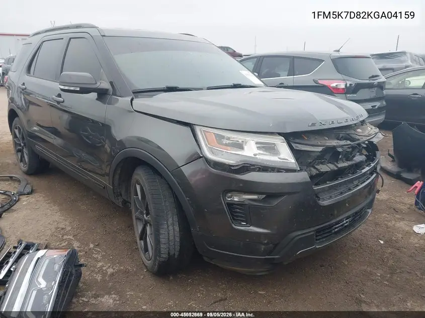1FM5K7D82KGA04159 2019 Ford Explorer Xlt