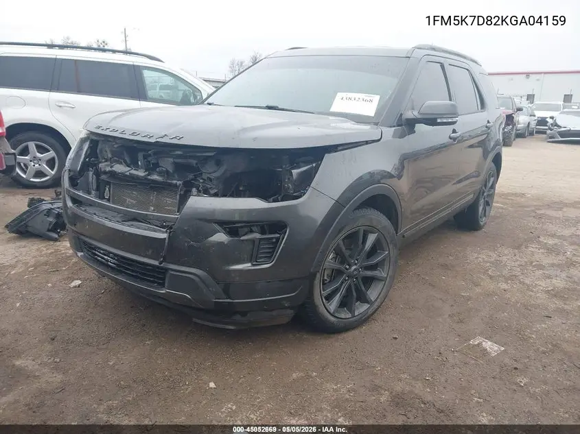 1FM5K7D82KGA04159 2019 Ford Explorer Xlt