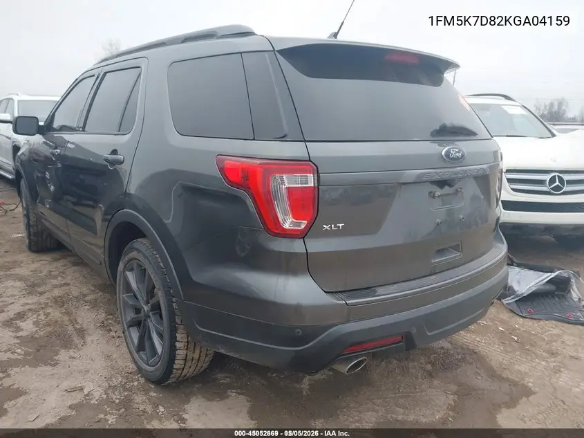 1FM5K7D82KGA04159 2019 Ford Explorer Xlt