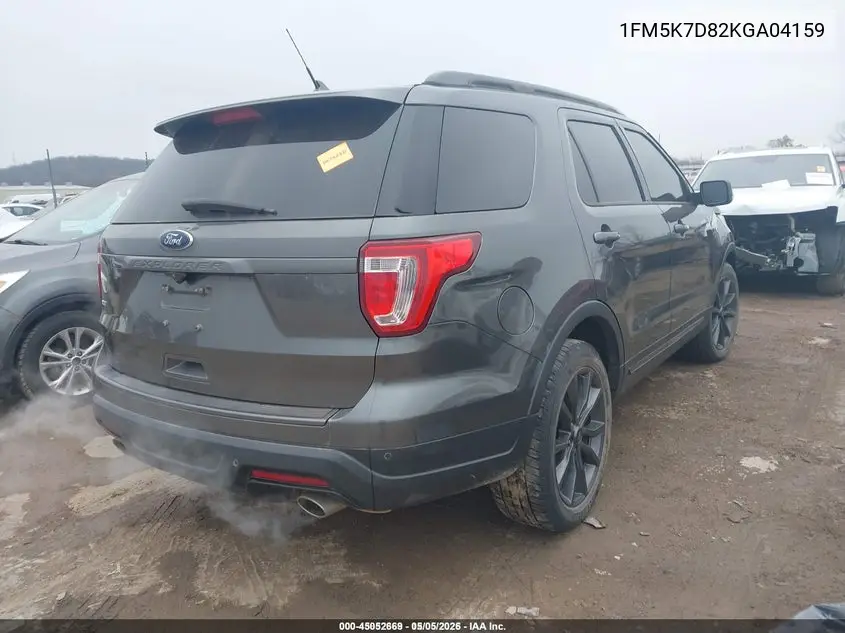 1FM5K7D82KGA04159 2019 Ford Explorer Xlt
