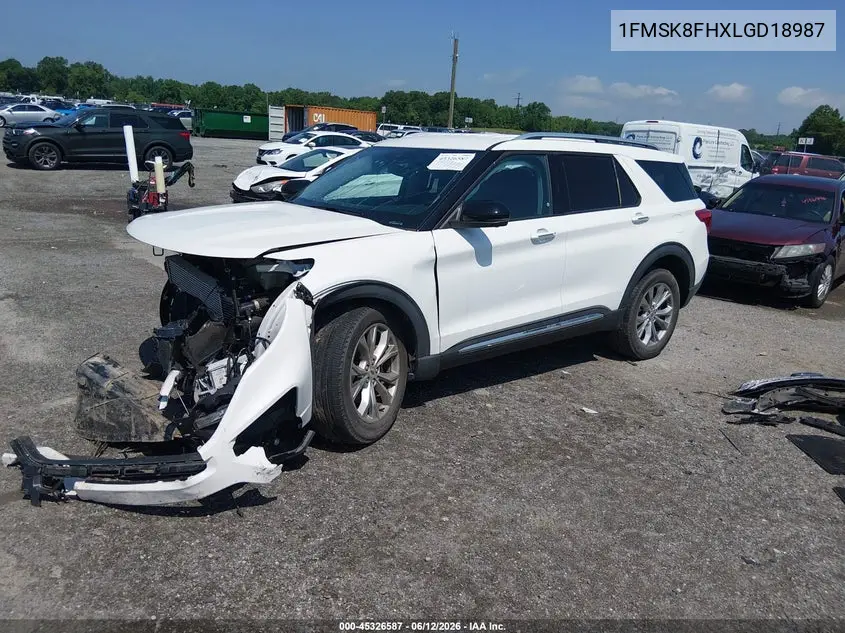 2020 Ford Explorer Limited VIN: 1FMSK8FHXLGD18987 Lot: 45326587