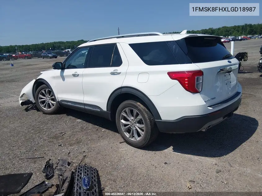 2020 Ford Explorer Limited VIN: 1FMSK8FHXLGD18987 Lot: 45326587