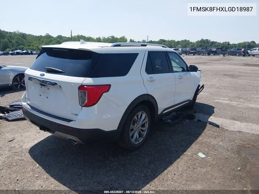 2020 Ford Explorer Limited VIN: 1FMSK8FHXLGD18987 Lot: 45326587