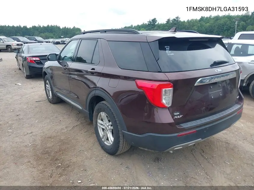 2020 Ford Explorer Xlt VIN: 1FMSK8DH7LGA31593 Lot: 45680450