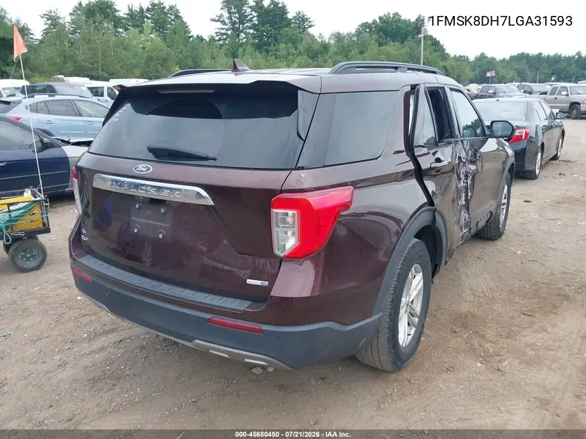 2020 Ford Explorer Xlt VIN: 1FMSK8DH7LGA31593 Lot: 45680450