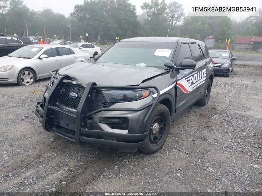 2021 Ford Police Interceptor VIN: 1FM5K8AB2MGB53941 Lot: 42312273