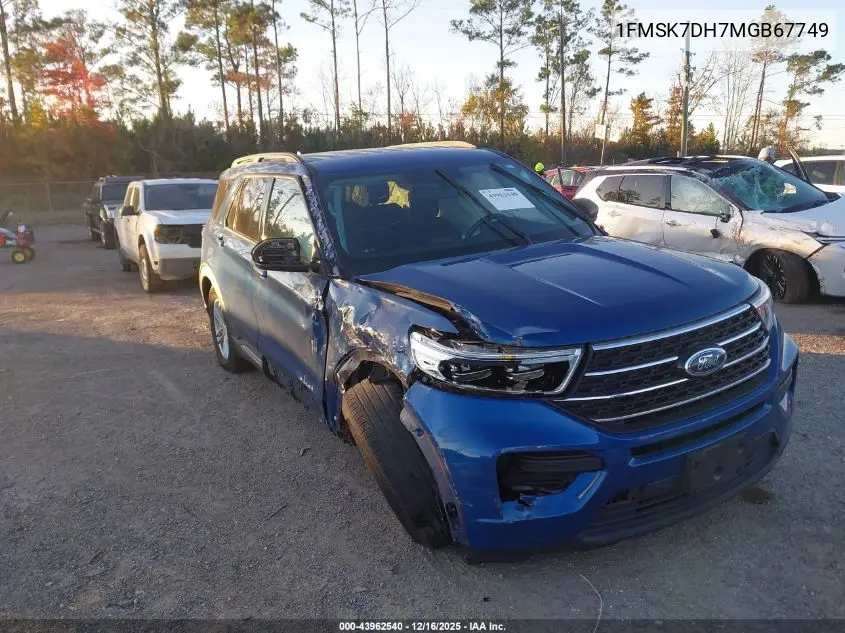 1FMSK7DH7MGB67749 2021 Ford Explorer Xlt