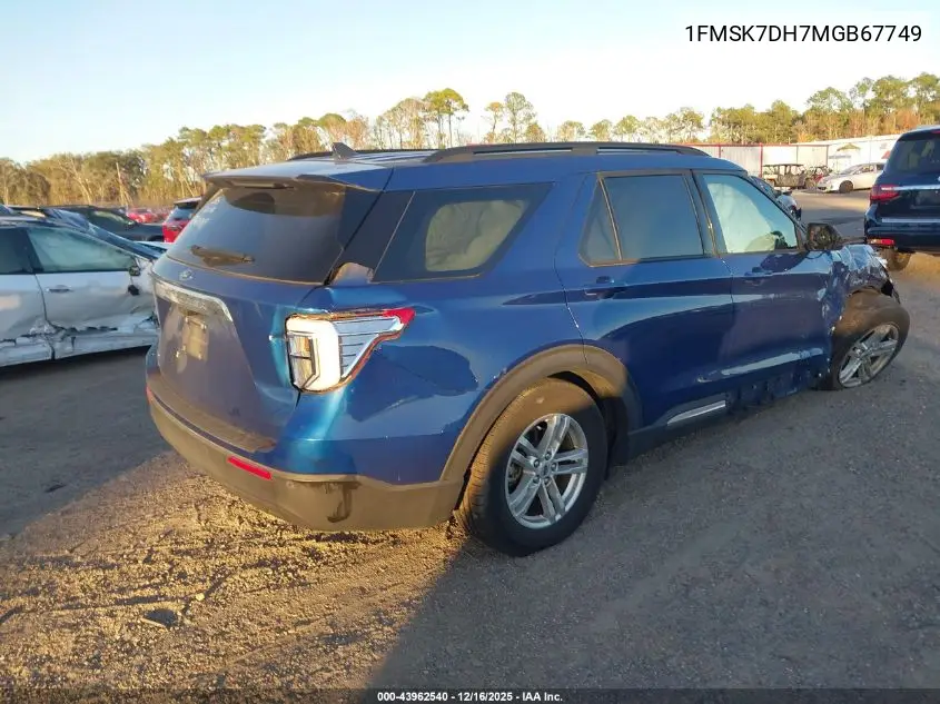 1FMSK7DH7MGB67749 2021 Ford Explorer Xlt