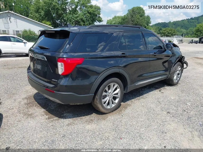 2021 Ford Explorer Xlt VIN: 1FMSK8DH5MGA03275 Lot: 45589560
