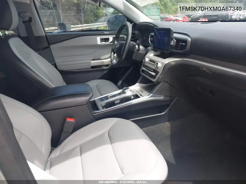 2021 Ford Explorer Xlt VIN: 1FMSK7DHXMGA67340 Lot: 45685804