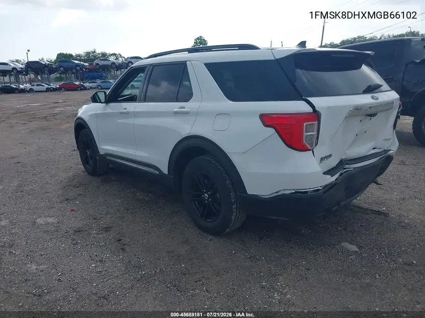 2021 Ford Explorer Xlt VIN: 1FMSK8DHXMGB66102 Lot: 45688181