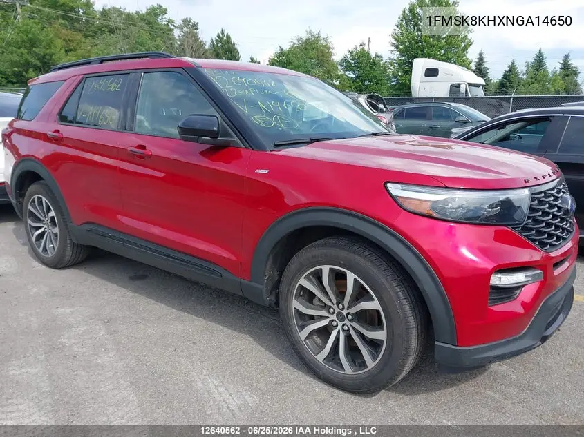 2022 Ford Explorer VIN: 1FMSK8KHXNGA14650 Lot: 12640562