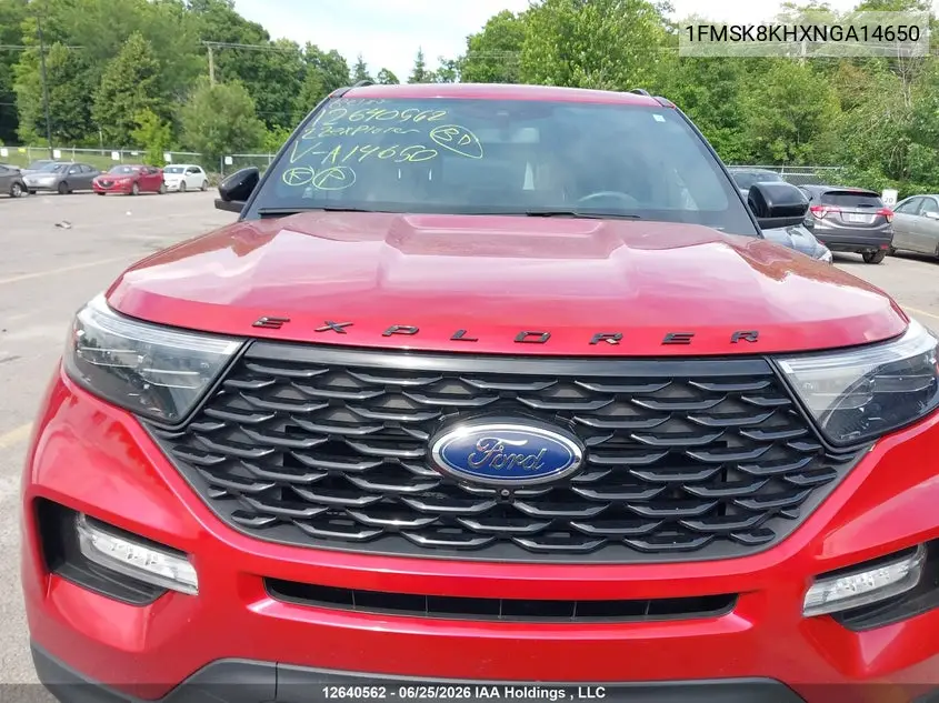 2022 Ford Explorer VIN: 1FMSK8KHXNGA14650 Lot: 12640562